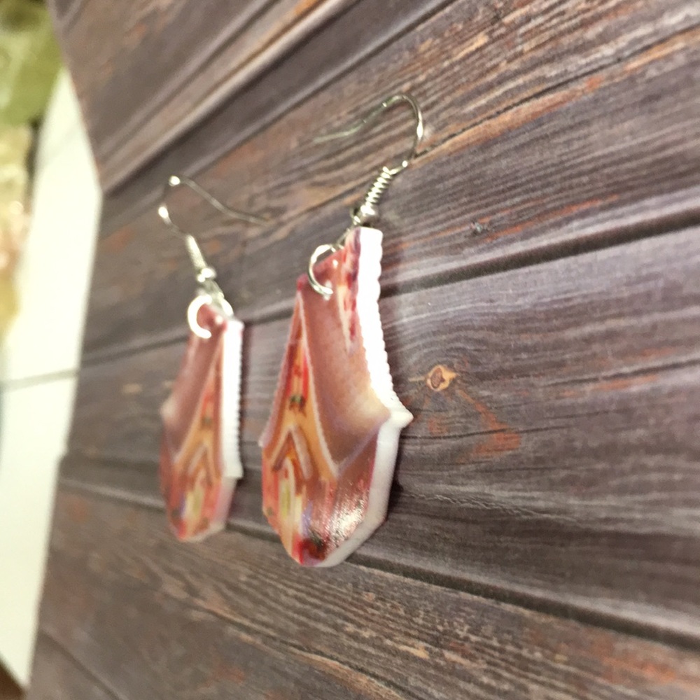 Gingerbread Acrylic Earrings - Picture 2 of 4